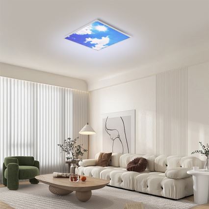 Brilagi - SLIMFRAME dimmbare LED-Deckenleuchte LED/58W/230V 60x60 cm 3000-6000K silber/blau + Fernbedienung