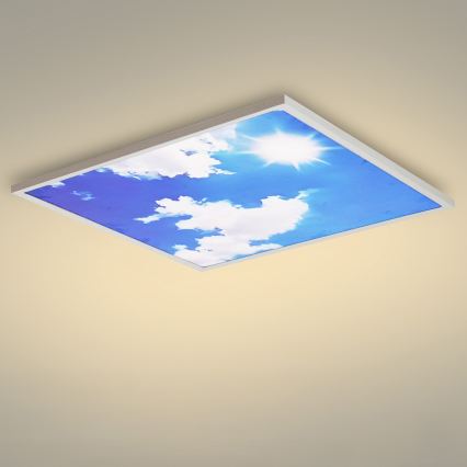 Brilagi - SLIMFRAME dimmbare LED-Deckenleuchte LED/58W/230V 60x60 cm 3000-6000K silber/blau + Fernbedienung
