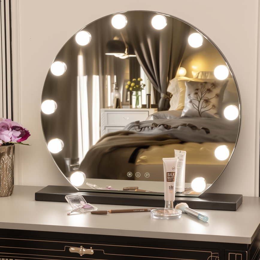 Brilagi - LED dimmbares Make-up-Spiegel HOLLYWOOD LED/12W/230V 3000/4000/6500K