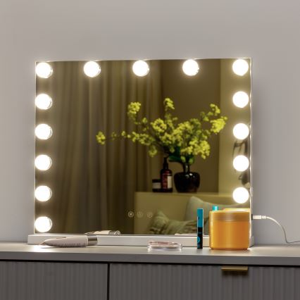 Brilagi - LED dimmbares Make-up-Spiegel HOLLYWOOD LED/15W/230V 3000/4000/6500K