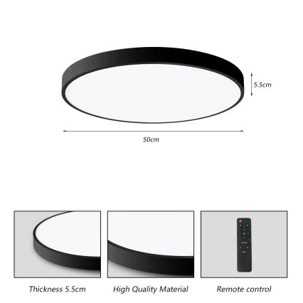 Brilagi - LED dimmbares Deckenleuchte POOL SMART LED/60W/230V 50 cm 3000-6000K Wi-Fi Tuya + Fernbedienung schwarz
