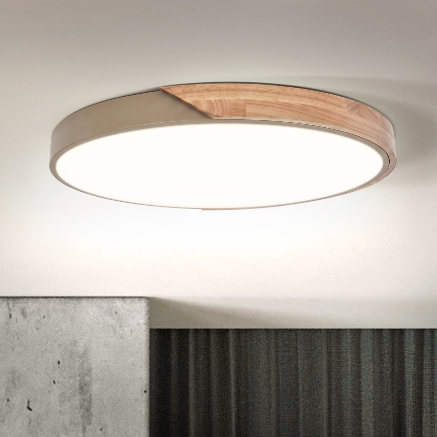BRILAGI - Plafoniera a LED dimmerabile PILANA LED/60W/230V 3000-6500K rovere/beige Ø 60 cm + telecomando