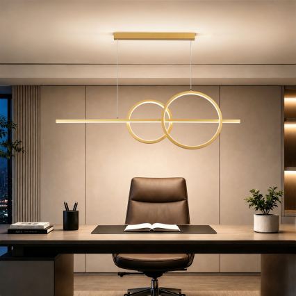 BRILAGI - lampadario LED dimmerabile a sospensione su cavo SIGNATURE LED/53W/230V 3000-6000K 120 cm oro + telecomando