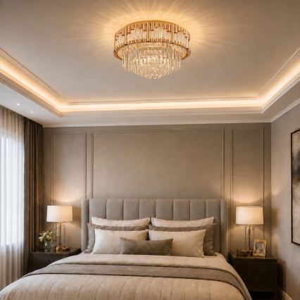 Brilagi - Plafoniera a LED dimmerabile CROWN 41W/230V 3000-6000K Ø 48 cm, dorata + telecomando