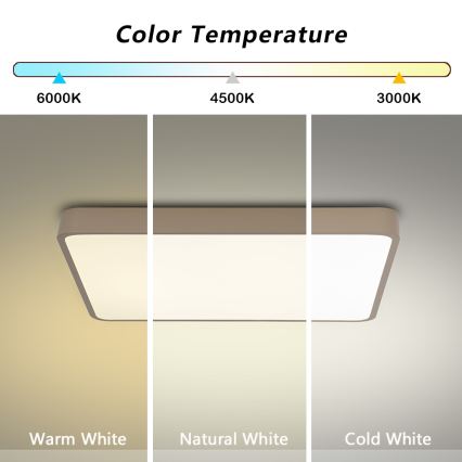 Brilagi - Plafoniera LED dimmerabile POOL LED/48W/230V 3000-6000K 50x50 cm beige + telecomando