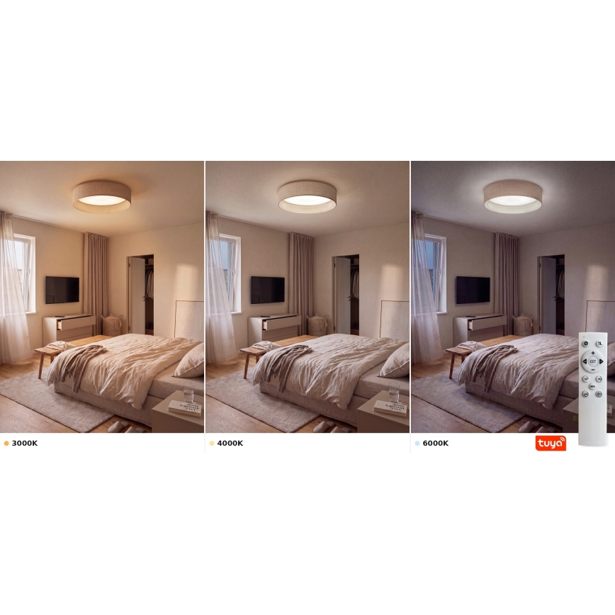 Brilagi - LED dimmbare Deckenleuchte VELVET SMARTIX STARS LED/24W/230V 3000-6000K Ø 45 cm beige Wi-Fi Tuya Beacon + Fernbedienung