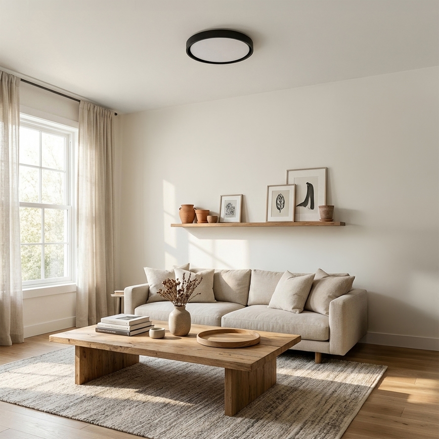 Brilagi - LED-dimmbare Deckenleuchte MATTEO LED/48W/230V 3000-6500K Ø 41 cm schwarz + Fernbedienung