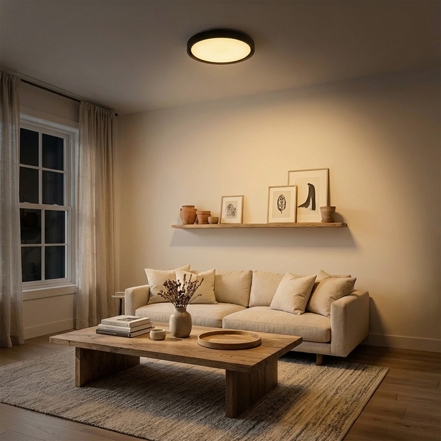 Brilagi - LED-dimmbare Deckenleuchte MATTEO LED/48W/230V 3000-6500K Ø 41 cm schwarz + Fernbedienung