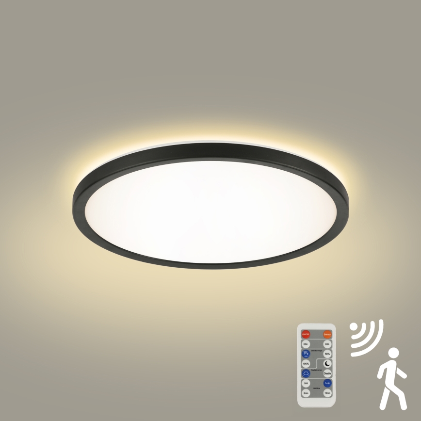 Brilagi - LED-Dimmleuchte mit Bewegungs- und Dämmerungssensor ULTRA SLIM LED/18W/230V Ø 30 cm + Fernbedienung