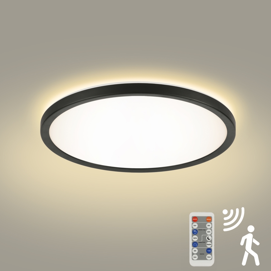 Brilagi - LED-Dimmleuchte mit Bewegungs- und Dämmerungssensor ULTRA SLIM LED/24W/230V Ø 42 cm + Fernbedienung