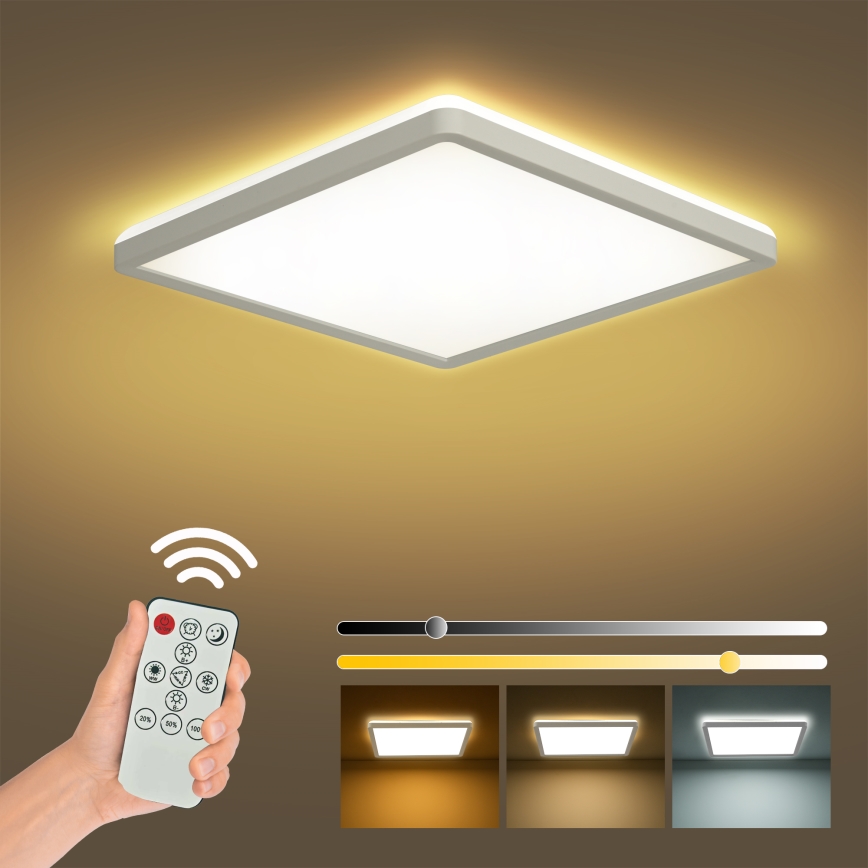 Brilagi - LED dimmbares Deckenleuchte ULTRA SLIM LED/18W/230V 2700-6500K 30x30 cm weiß + Fernbedienung