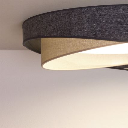 BRILAGI - Dimmbare LED-Deckenleuchte VELVET TWIST LED/36W/230V 3000-6000K Ø 65 cm Wi-Fi Tuya Beacon grau/creme + Fernbedienung