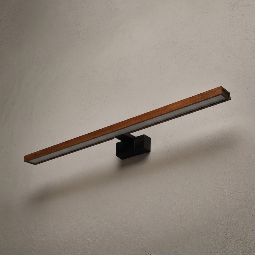 BRILAGI - Éclairage LED 3-en-1 pour miroir WOODY MIRROR LED/15W/230V 80 cm IP44 noir/chêne cerise