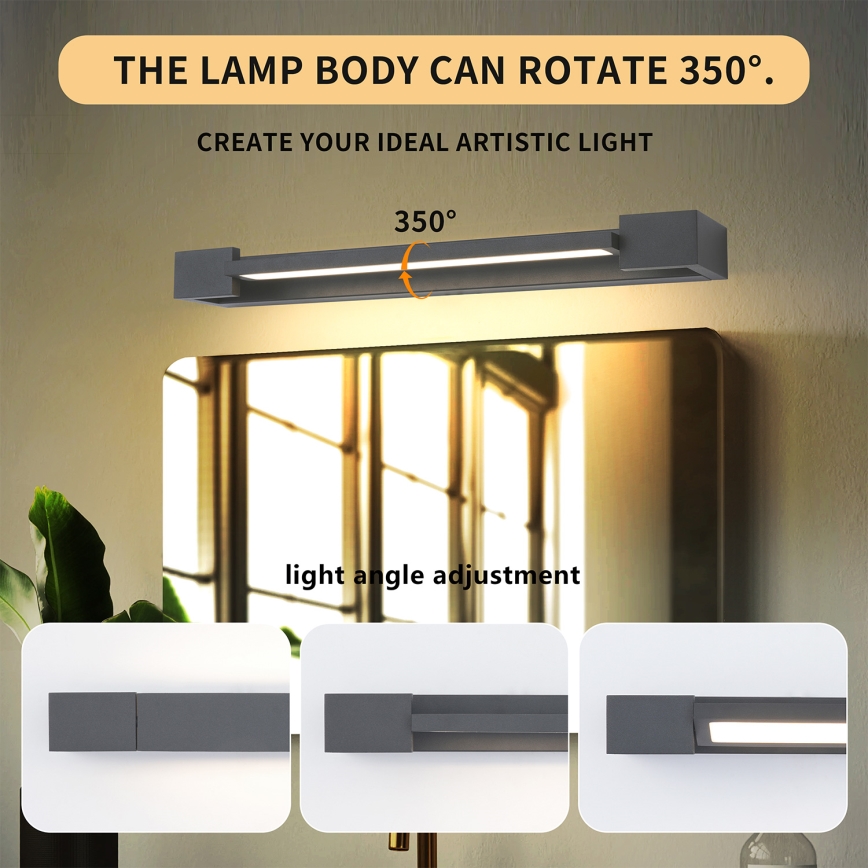 Brilagi - Éclairage LED pour miroir de salle de bains AQUA LINE LED/12W/230V 45 cm IP44 anthracite IRC 90