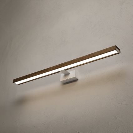 Brilagi - Éclairage miroir LED pour salle de bains 3 en 1 WOODY MIRROR LED/15W/230V 80 cm IP44 blanc/chêne-noyer