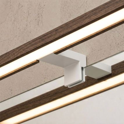 Brilagi - Éclairage miroir LED pour salle de bains 3 en 1 WOODY MIRROR LED/15W/230V 80 cm IP44 blanc/chêne-noyer