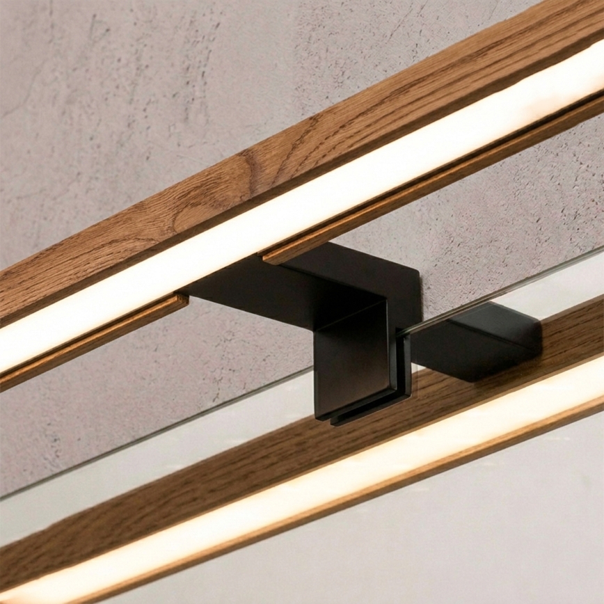 Brilagi - Éclairage LED pour miroir de salle de bains WOODY MIRROR 3v1 LED/12W/230V 60 cm IP44 noir/bois de cerisier