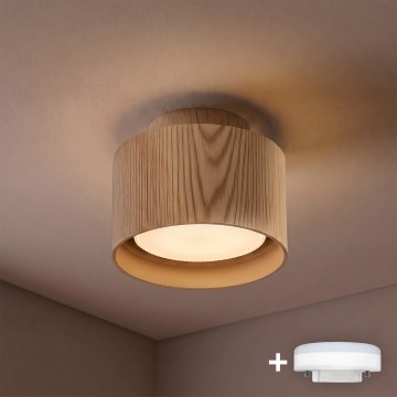 BRILAGI - LED-Einbauleuchte BACKLIT 1xGX53/15W/230V + LED/3W Ø 10 cm Eichendekor
