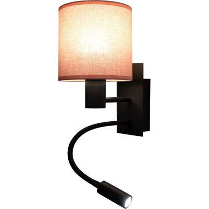 Brilagi - Flexible LED-Wandleuchte BOBO 1xE27/25W/230V + LED/3W schwarz/rosa