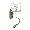Brilagi - LED flexible Kinder-Wandleuchte BOBO 1xE27/25W/230V + LED/3W mattchrom/weiß/blau/Bärchenmotiv