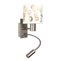 Brilagi - LED flexible Kinder-Wandleuchte BOBO 1xE27/25W/230V + LED/3W mattchrom/weiß/Tiermotive