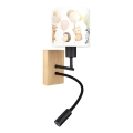 Brilagi - LED flexible Kinder-Wandleuchte BOBO WOOD 1xE27/25W/230V + LED/3W Eiche/Schwarz/Weiß/Tiermotive