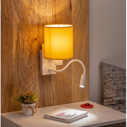 Brilagi - Flexible LED-Wandleuchte NUBILA 1xE27/25W/230V + LED/3W weiß/gelb