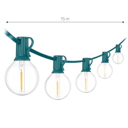 Brilagi - Catena luminosa decorativa LED da esterno GHIRLANDA 25xE12/0,8W/230V 20m verde IP44 bianco caldo
