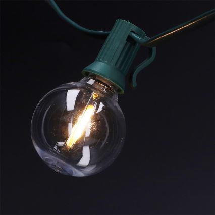 Brilagi - Guirlande décorative LED d'extérieur GIRLANDA, 25 douilles E12, 0,8 W, 230 V, 20 m, verte, IP44, blanc chaud