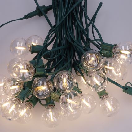 Brilagi - Guirlande décorative LED d'extérieur GIRLANDA, 25 douilles E12, 0,8 W, 230 V, 20 m, verte, IP44, blanc chaud