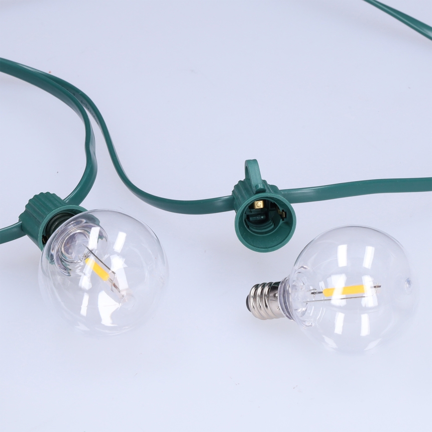 Brilagi - Guirlande décorative LED d'extérieur GIRLANDA, 25 douilles E12, 0,8 W, 230 V, 20 m, verte, IP44, blanc chaud