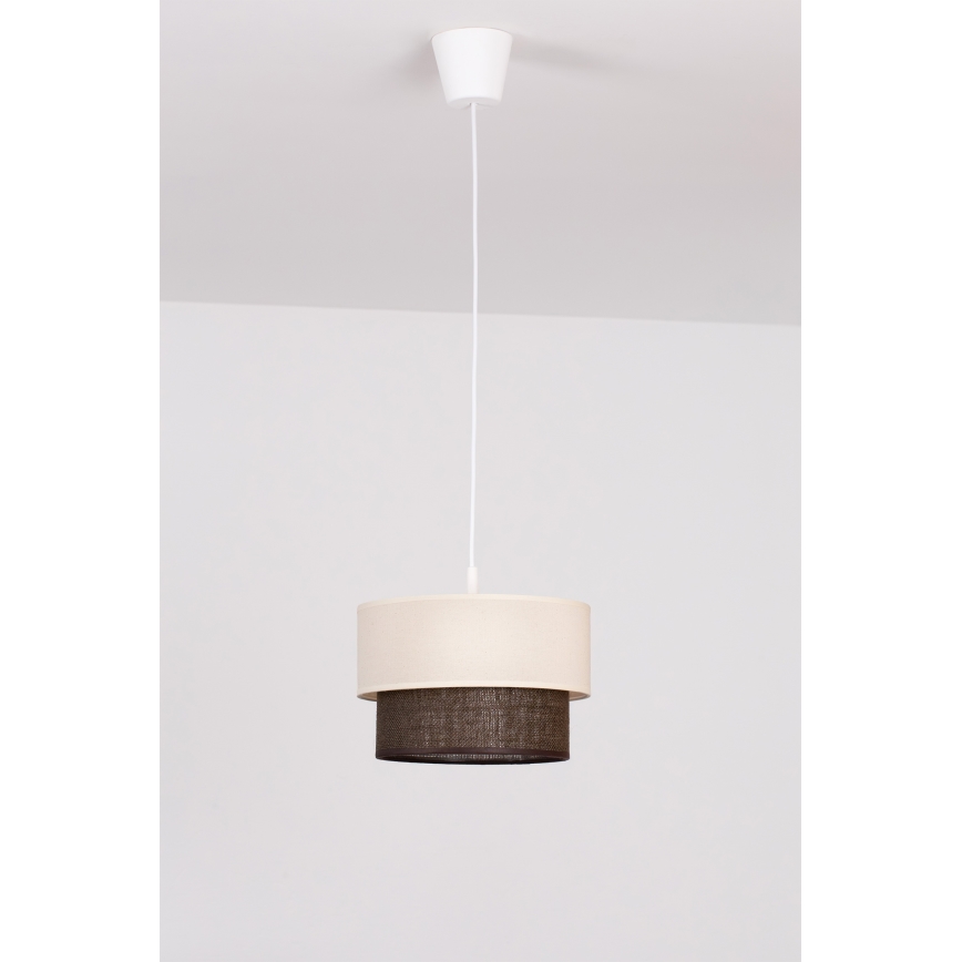 Brilagi - LED-Hängeleuchte am Kabel Boho-Style 1xE27/15W/230V Ø 25 cm creme/braun