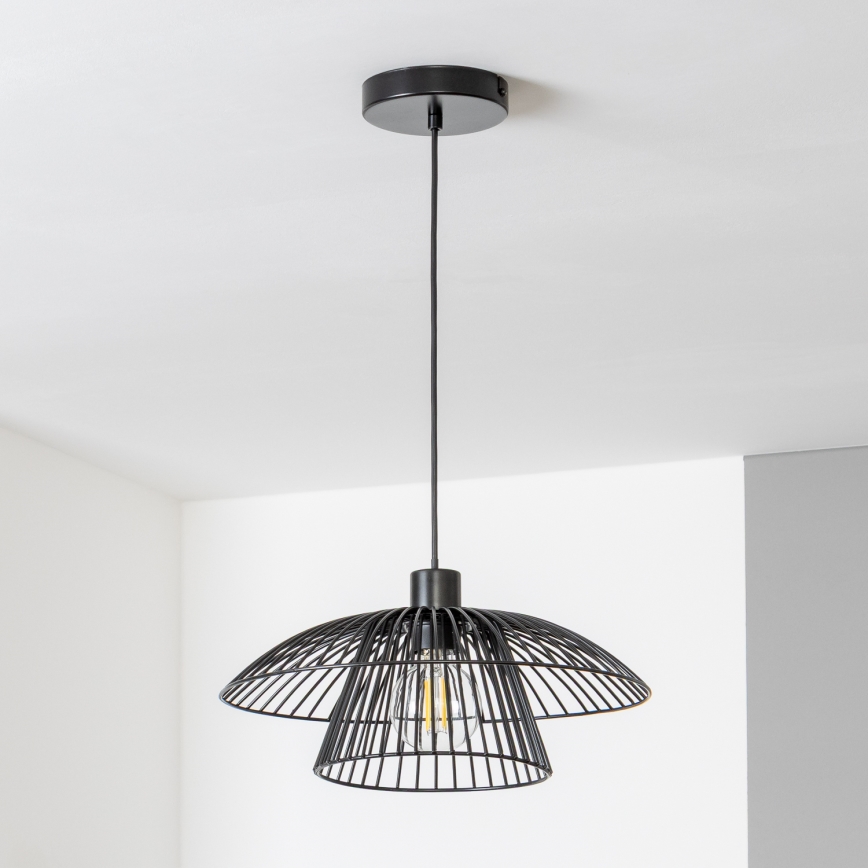 Brilagi - LED-Hängeleuchte an Drahtseil CERIA WIRE 1xE27/40W/230V Ø 38 cm schwarz