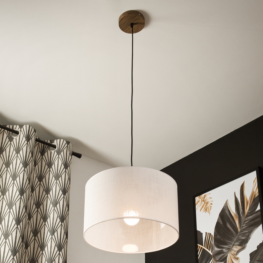 Brilagi - LED Hängeleuchte an Kabel ANTHONY 1xE27/60W/230V Eiche Nussbaum/Weiß