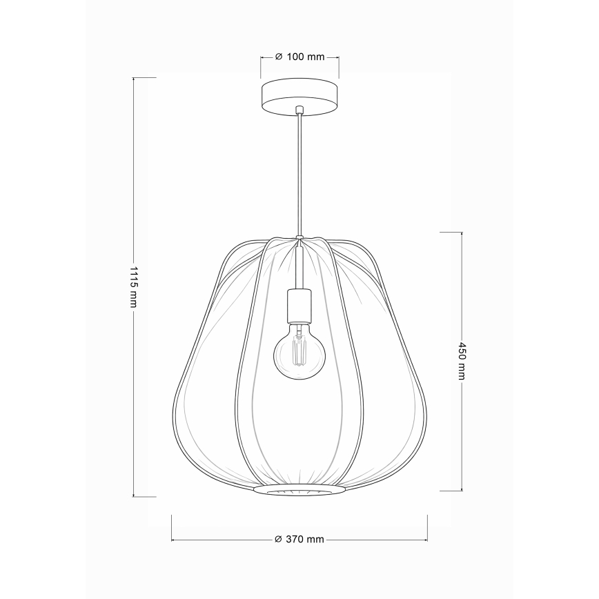 Brilagi - LED Hängeleuchte an Kabel ARVEN 1xE27/8W/230V Ø 37 cm schwarz