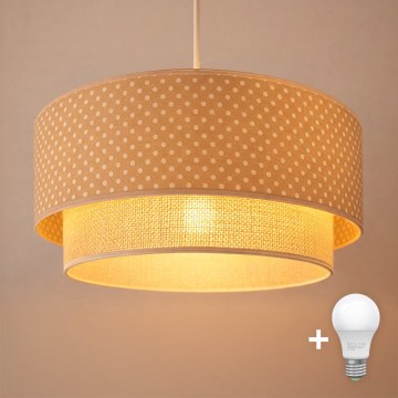Brilagi - LED-Hängeleuchte an Kabel BOHO BOBO 1xE27/10W/230V Ø 40 cm gepunktet beige/creme
