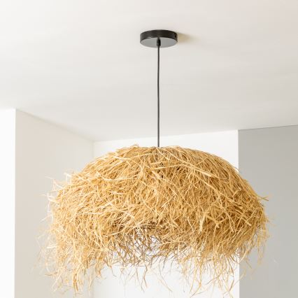 Brilagi - LED-Hängeleuchte an Kabel CERIA BOHO 1x E27/40W/230V Ø 60 cm Raffia