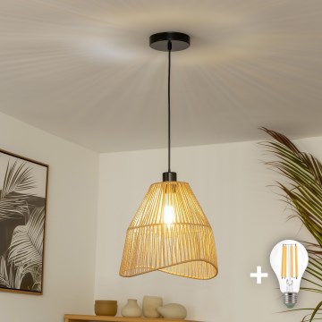 Brilagi - LED-Hängeleuchte an Kabel CERIA BOHO, 1x E27-Fassung (max. 40 W), 230 V, Ø 30 cm, braun
