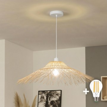 Brilagi - LED-Hängeleuchte an Kabel CERIA BOHO 1xE27/40W/230V Ø 100 cm Bambus