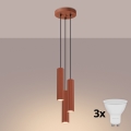 Brilagi - LED-Hängeleuchte an Kabel CRESTO 3xGU10/10W/230V rot