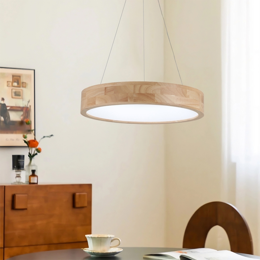 Brilagi - LED-Pendelleuchte an Kabel FALCON WOOD LED/30W/230V 3000/4000/6000K Ø 45 cm Holz