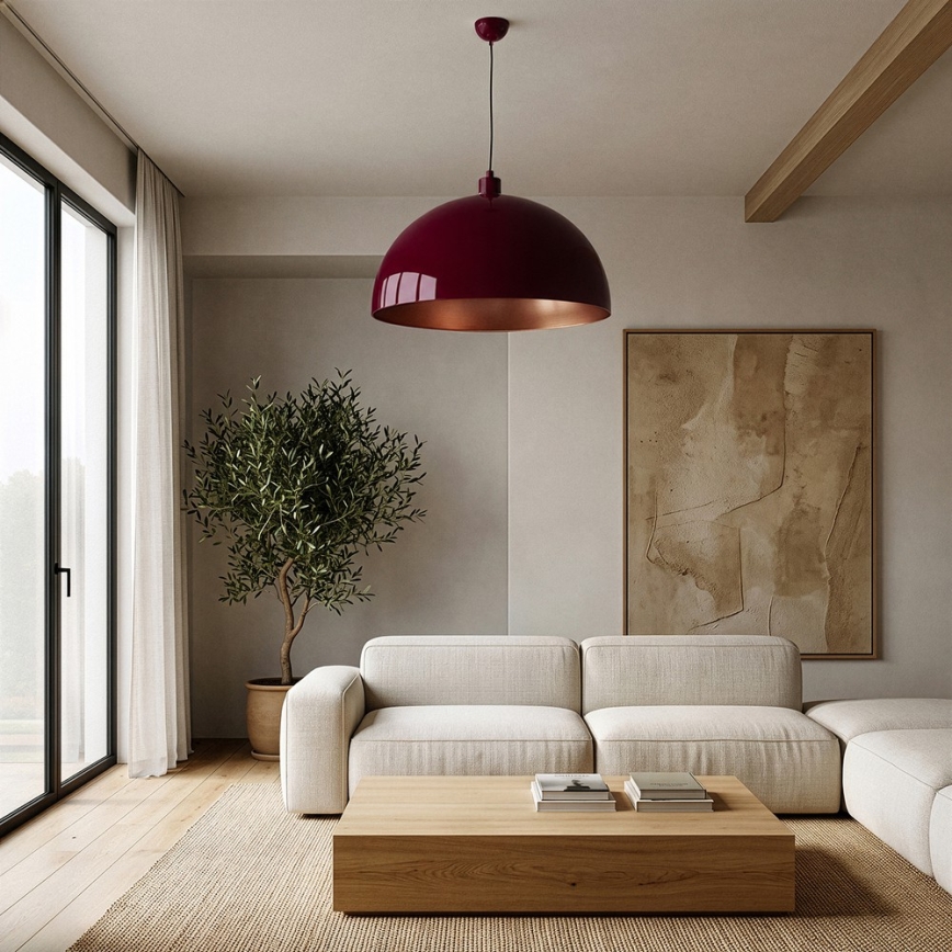 Brilagi - LED-Hängeleuchte an Kabel METALO 1xE27/40W/230V Ø 60 cm burgunderrot/kupferfarben