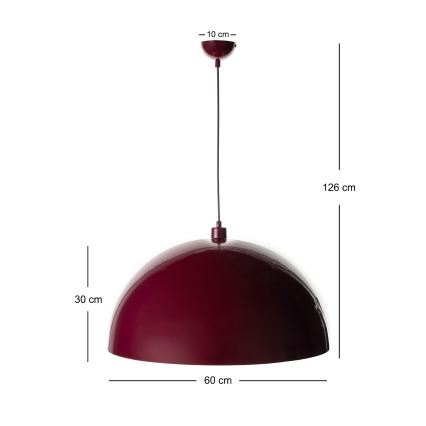 Brilagi - LED-Hängeleuchte an Kabel METALO 1xE27/40W/230V Ø 60 cm burgunderrot/kupferfarben