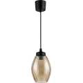 Brilagi - LED-Hängeleuchte an Kabel RETRO GLASS 1xE27/60W/230V Ø 17 cm schwarz/rauchbeige