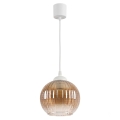 Brilagi - LED-Hängeleuchte an Kabel RETRO GLASS 1xE27/60W/230V Ø 18 cm weiß/rauchbraun
