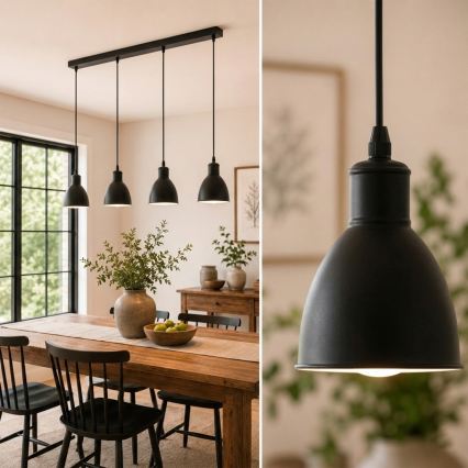 Brilagi - LED-Hängeleuchte an Kabel RIDDY 4xE27/60W/230V schwarz