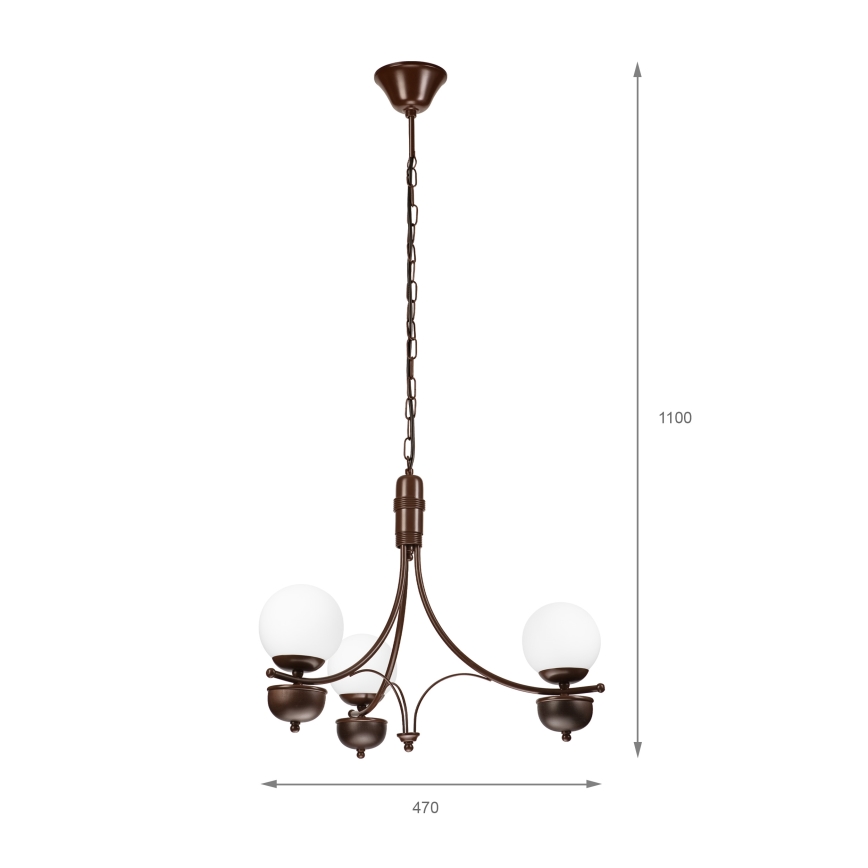 Brilagi - LED Hängeleuchte an Kette COTTAGE 3xG9/40W/230V Eiche/weiß