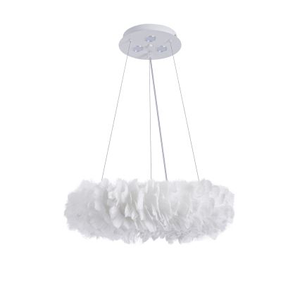 Brilagi - LED-Hängeleuchte an Stahlseil FEATHER 3x E27/40W/230V + 3x LED/3W, Ø 40 cm, weiß
