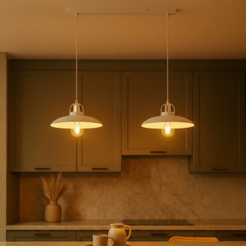 Brilagi - LED Hängeleuchte FLAMENGO 2xE27/60W/230V weiß