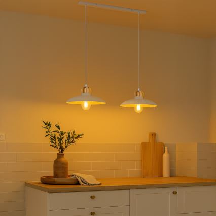 Brilagi - LED Hängeleuchte FLAMENGO 2xE27/60W/230V weiß